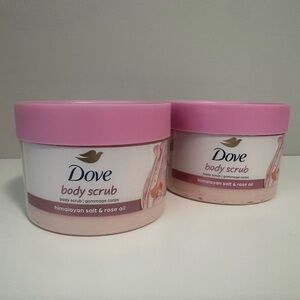 New 2 pack DOVE Himalayan Salt & Rose Oil Body Scrub | beauty cream